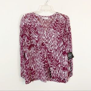 IRO • Maroon Graphic Print Top Size FR34/US2/XS